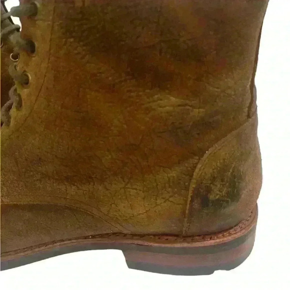 Taft Dragon Men\'s Rustic Brown Leather Cap Toe Lace Up Ankle Boots  size 8/ 41